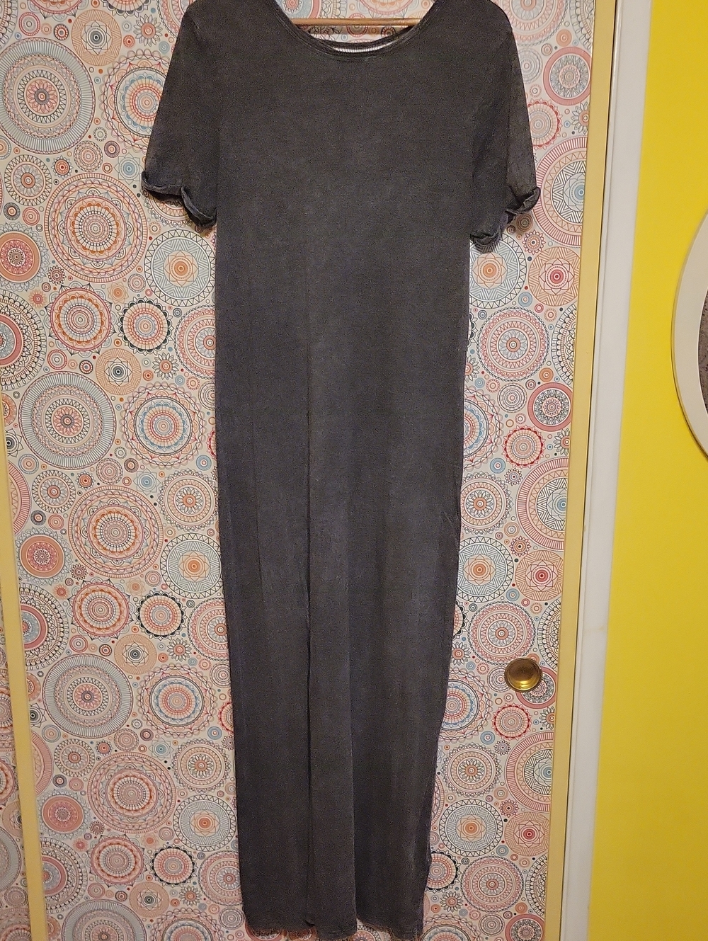 Topshop Charcoal Short-Sleeve Maxi Dress